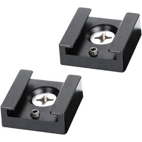 2Pcs Cold Shoe Mount Adapter for Camera Multifunctional Quick Release Flash Stand Bracket Durable Compatible with LED Lights Monitors Threaded