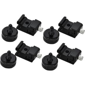 Mipcase Universal Hot Shoe Mount Adapter with 2 Nuts 8pcs Set for Tripod and DSLR Cameras