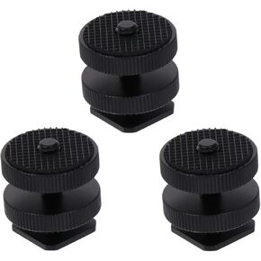 3Pcs Cold Shoe Flash Adapter Tripod Screw for Camera Dual Design for LED Light Monitor and Microphone Mounting
