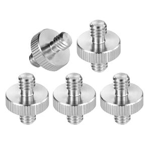 5 Pcs Male 1/4" to Male 1/4" Threaded Screw Adapter Double for Head Convert