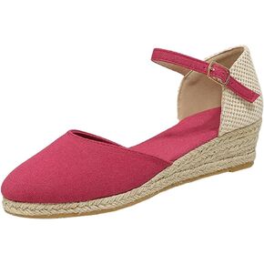 Womens Platform Wedge Sandals Summer Espadrilles Closed Toe Heels Ankle Buckle Strap Sandals Dressy Beach Shoes 2025
