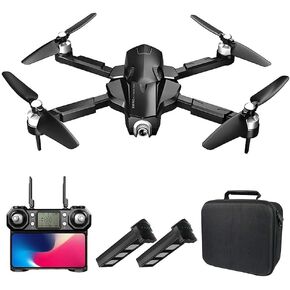 GPS Drone with 4K HD FPV Camera, Quadcopter Drones for Adults, Foldable Drone Brushless Motor, 1000M Remote Control Distance, 2 Batteries, 110° Wide-Angle Camera (Black) (Black)