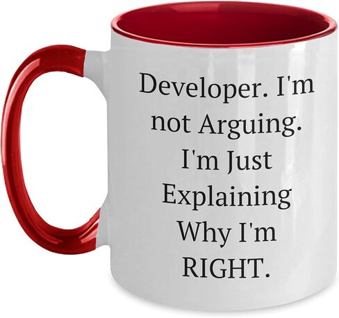 Unique Developer Two Tone Coffee Mug with Funny Quote - Gifts from Friends, Coworkers, or Family - Valentine's Unique Gifts for Men in Saudi Arabia