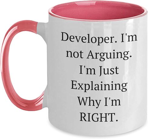 Unique Developer Two Tone Coffee Mug with Funny Quote - Gifts from Friends, Coworkers, or Family - Valentine's Unique Gifts for Men in Saudi Arabia