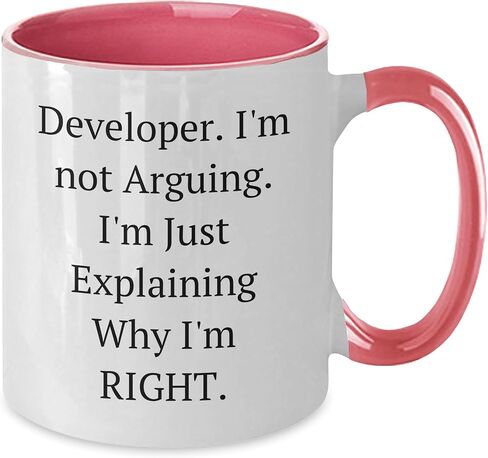 Unique Developer Two Tone Coffee Mug with Funny Quote - Gifts from Friends, Coworkers, or Family - Valentine's Unique Gifts for Men in Saudi Arabia