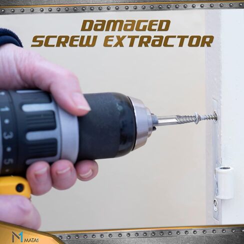 Left Hand Drill Bit Set - 10 pc, Silver & Gold - Metal Extractor Bits to Remove Stripped Broken Screws & Bolts w/Iron Storage Case in Saudi Arabia