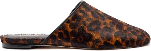 Larroudé Venice Flat Mule In Leopard Print Calf Hair in Saudi Arabia