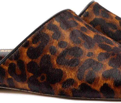 Larroudé Venice Flat Mule In Leopard Print Calf Hair in Saudi Arabia