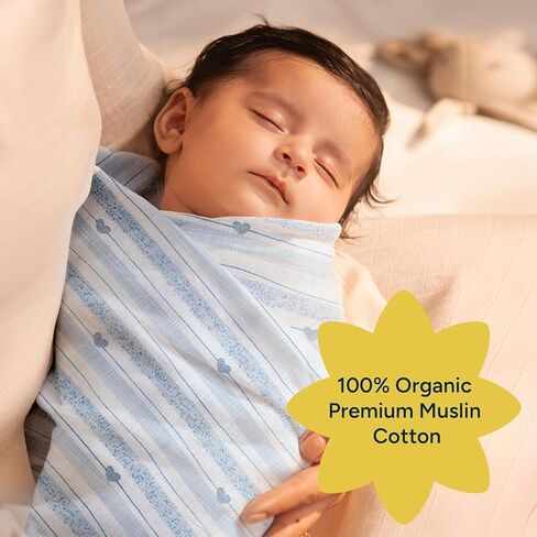 Nintara Baby Swaddle - 100 ٪ من القطن العضوي الممتاز ، 39 "× 39" ، فائقة النفس ، التنفس وخفيفة الوزن ، متعددة الأغراض ، للجنسين ، hypoallergenic ، الهدايا للأطفال حديثي الولادة ، حزمة 2 من 2 in Kuwait