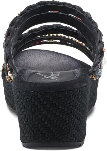 Azura Women's Laming Jewely Slide Sandals - Suede Upper ، chorishments crystal ، تصميم إسفين المنسوج ، مصنوع في الهند in Kuwait