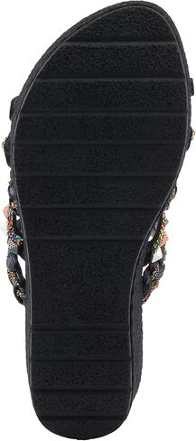 Azura Women's Laming Jewely Slide Sandals - Suede Upper ، chorishments crystal ، تصميم إسفين المنسوج ، مصنوع في الهند in Kuwait