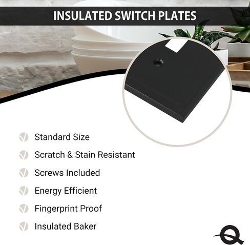 غطاء مفتاح إضاءة Questech ، لوحة حائط مزدوجة مزدوجة الروك للمنافذ الكهربائية ، 2-Gang مزدوج Decorator GFCI لوحة التبديل الحجم القياسي ، الكورنيش الزخرفي ، الأسود in Kuwait