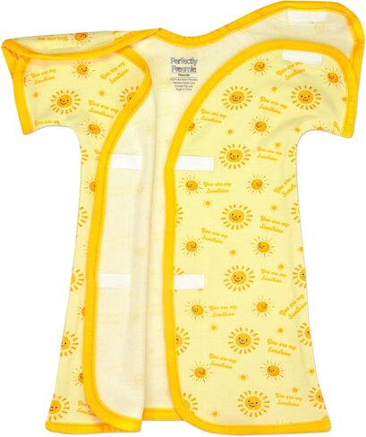 Boy's & Girl's Open-Shoulder Short-Sleeve Ultra Soft NICU Gown - NICU Friendly - Micro (1-2.5lbs) in Kuwait