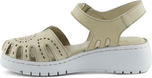 Spring Step Women's GALAVIS Leather Wedge Sandals – Closed-Toe Sporty Sandal with Hook-and-Loop Closure and Cushioned Footbed in Saudi Arabia