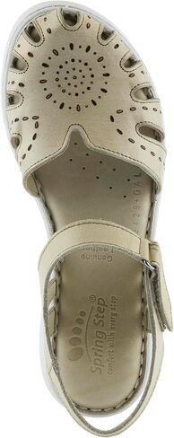 Spring Step Women's GALAVIS Leather Wedge Sandals – Closed-Toe Sporty Sandal with Hook-and-Loop Closure and Cushioned Footbed in Saudi Arabia