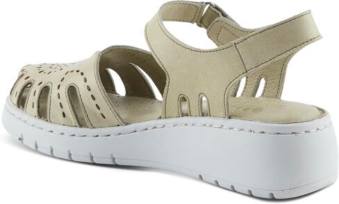 Spring Step Women's GALAVIS Leather Wedge Sandals – Closed-Toe Sporty Sandal with Hook-and-Loop Closure and Cushioned Footbed in Saudi Arabia
