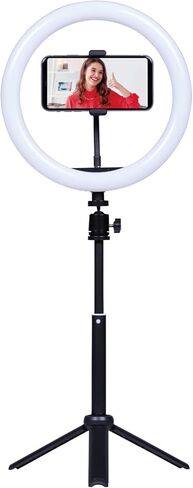 مصباح LED Kenko KL-03RL ، ثلاثي الأبعاد مضغوط ، ضوء حلقة LED 10 بوصة ، 10 مستويات سطوع ، ذراع ثابتة للهاتف الذكي ، دفق الفيديو ومدونة مدونة in Saudi Arabia