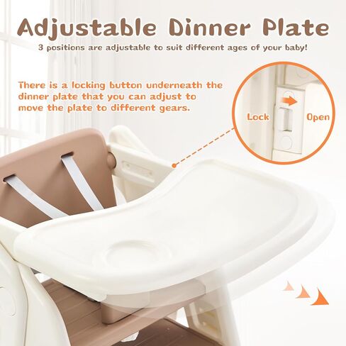 4-in-1 Convertible Toddler Step Stool, Adjustable Height Toddler Tower, Foldable Standing Tower with Safety Fence & Removable Dining Tray, Kids Step Stool for Kitchen Counter Bathroom Sink (Khaki) in Saudi Arabia