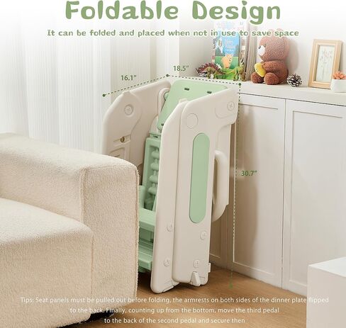 4-في 1 براز القابل للتحويل ، البراز خطوة ، برج طفل قابل للتعديل ، برج قائم بطي قابل للطي مع سور أمان صينية طعام قابلة للإزالة ، براز خطوة للمطبخ للوعة الحمام عداد المطبخ (الكاكي) in Kuwait