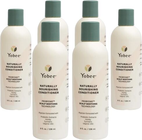Yobee Naturally Nourishing Hair Conditioner - Dry, Itchy Scalp & Dandruff Relief - Hydrating w/Probiotic extracts, Honey, Turmeric, Vitamin B12, Coconut & Avocado Oil - Adults and Children (1) in Kuwait