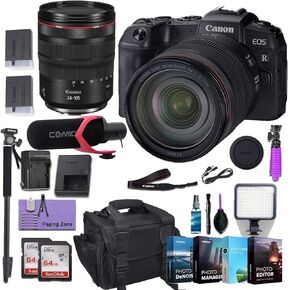 Canon EOS RP Mirrorless Digital Camera with RF 24-105mm f/4L is USM Lens w/ (Pro Microphone, 4 Pack Photo Editing Software & More) (Renewed)