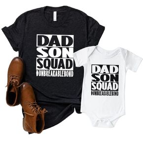 Dad Son Squad, Matching Father Son Shirts, Daddy and Son Matching Outfits, Matching Shirts for Father and Newborn Son, Birthday Gift for Dad. New Dad Gifts Fathers Day.