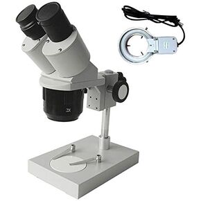 Microscope 30X 60X Industrial Microscope Binocular Stereo Microscope with Fluorescent Light Clock Repairing Watch Cell Phone Repairing Tool