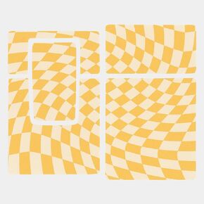 SX-70/SLR-680 Yellow & Ivory Wave Check Vegan Leather Camera Skins