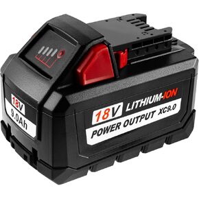 9000mah 48-11-1880 استبدال بطاريات عالية الإخراج 18V ل 48-11-1852 48-11-1865 48-11-1850 بطارية ليثيوم أيون متوافقة مع الأدوات الأصلية 18 فولت اللاسلكية (2Pack)