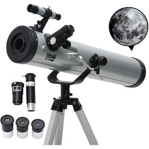 Telescope, 76Mm Aperture Mount Astronomical Refracting Telescope Adjustable PortableTelescopes with Phone Adapter Ideal