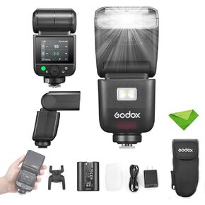 Godox V480 S V480-S TTL Flash for Sony Cameras, GN50 1/8000 HSS, 650 Full Power Flash, 1.7s Recycle Time, 2.4G Wireless, Built-in Modeling Light, 7.2V/2200mAh Li-ion Battery Touchscreen Speedlight