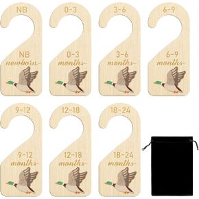 R HORSE 3D Wooden Baby Closet Dividers - 8Pcs Pink Butterfly Baby Closet Organizer, Double-sided Newborn Clothes Size Hanger Dividers Nursery Decor Birthday Gift for Boys Girls, 0-24 Months