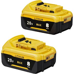 HOCHSTERN 2Pack 8.0Ah Replacement for Dewalt 20V Max Battery Lithium Ion Battery Compatible with Dewalt 20 Volt Cordless Tools