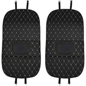 Custom 2PCS Car Kick Mats Back Seat Protector for Mazda CX-5 2017-2023, Automotive Leather Back Seat Protector with Storage Bag, Interior Car Accessories,B-Red