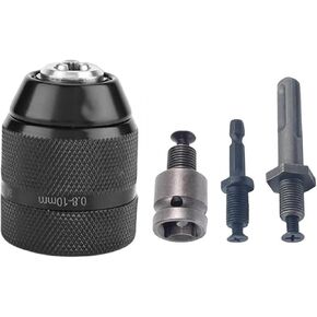 4pcs 0.8-10 Mm 3/8-24UNF Connection Thread Drill Chuck Quick Change Adapter SDS Plus Adapter for Rotary Hammer/Hammer Drill Chuck