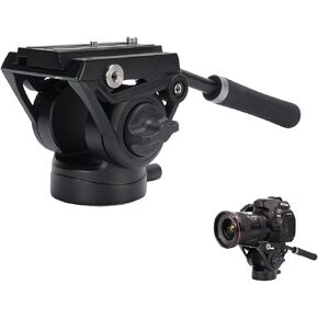 Gugxiom Video Tripod Fluid Head with Quick Release Plate, Max Load 5kg/11.02lb, 65mm, Heavy Duty for DSLR Cameras Camcorders