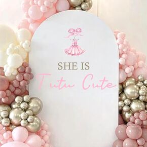 She Is Tutu Cute Decal - Baby Shower Party Birthday Party Decoration Wall Stickers, Pink Ballet Dress Design, Tutu Skirt Sign Decal, Balloon Arch And Backdrop Decoration Supplies
