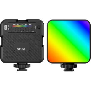 مصابيح فيديو Gowenic RGB ، 1500 مللي أمبير في الساعة LED ضوء الفيديو مع 3 حوامل أحذية باردة وثقب المسمار 1/4in ، إضاءة التصوير المحمولة القابلة لإعادة الشحن ، 3000-6500K (أسود)