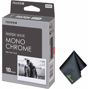 FUJIFILM INSTAX Wide Monochrome Instant Film (10 Exposures) + Microfiber Cleaning Cloth