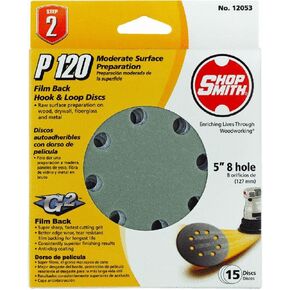 ALI INDUSTRIES 12053 8 Hole 120 25 CT Grit Disc, 5-Inch, 15-Pack