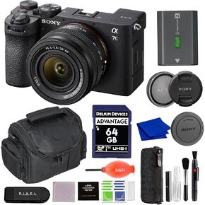 Sony Alpha 7C II Full-Frame Camera with 28-60mm Lens (Black) Bundle with Advanced Accessories & More | a7C II with Lens Kit
