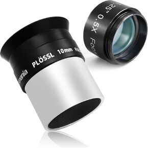 Astromania 0.5X Reducer - Bundle with - 1.25" 10mm Plossl Telescope Eyepiece