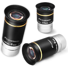Astromania 1.25 "15mm 66 درجة عريضة الزاوية العريضة - حزمة مع - 66 درجة 6 ملم و 9 ملم العدسة