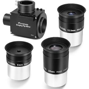 Astromania 1.25" Flip Mirror - Bundle with - 1.25-Inch 6mm 12.5mm 20mm Plossl Eyepiece Set