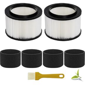 Universal VFCF Replacement Washable Filter fits Vacmaster 4 Gallon VFB511B 0201 Beast/ VWMB508 0101/ VF408/ VF409/ Professional VF410P, with 4x Foam Sleeve-2 Pack