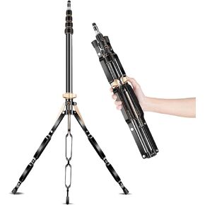 Photography Light Stand, 7.2ft/2.2m Extendable Tripod Stand with 180° Reversible, Portable Folding Universal Travel Studio Lighting Tripod with Case for LED Lights Cameras Phones