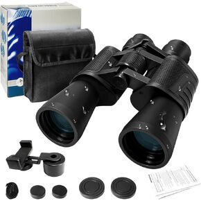 20x50 Binoculars for Adults with Phone Adapter - 20X Professional Binoculars for Bird Watching, Hunting, Concerts, Travel & Outdoor, Waterproof & Fogproof, Includes Carrying Bag