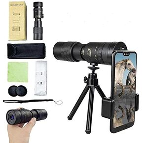Monocular Telescope High Power 4k 10-300x40mm Telephoto Zoom Monocular Telescope Hd Monocular with Phone Holder and Tripod Bak4 Prism Lens Design for Travel