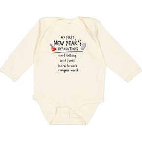 inktastic My First New Year's Resolutions Long Sleeve Creeper
