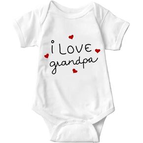 أنا أحب الجد Baby Girls Boys Bodysuit Newborn Onesie قصيرة الأكمام الرضيع Romper OnePieceOutfit 0-24 شهر